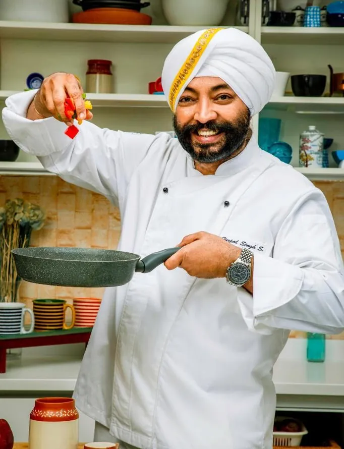 Chef Harpal Singh Sokhi in his kitchen