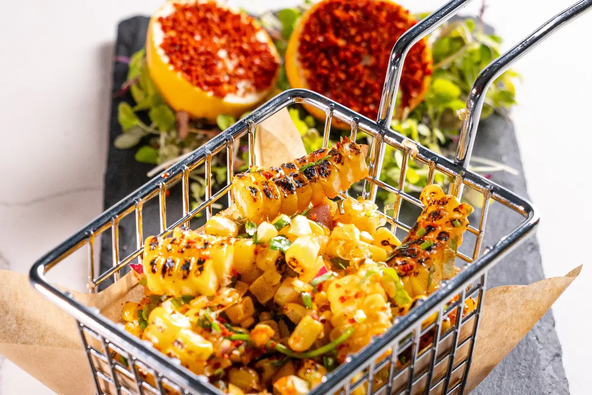 Corn Chaat, a vegan dish at The Treasury